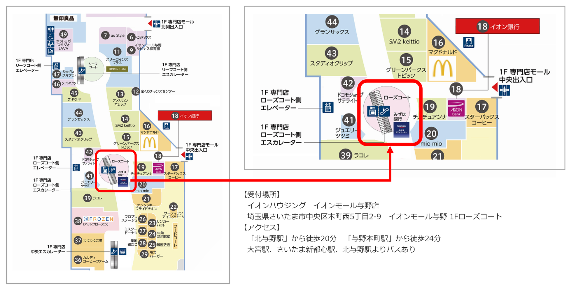 イオンモール与野店 フロアマップ